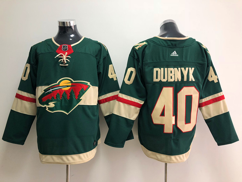 Men's Minnesota Wild Devan Dubnyk #40 Green Home Breakaway Jersey